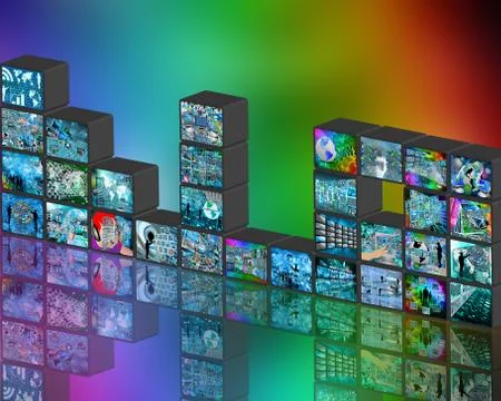 Wall of blocks 스톡 일러스트