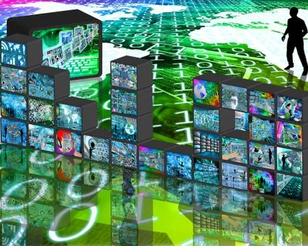 Wall of blocks 库存插图