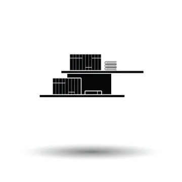 Wall bookshelf icon Stock Illustration