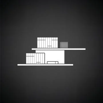 Wall bookshelf icon Stock Illustration