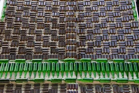 The wall of the bottle. Stock Photos