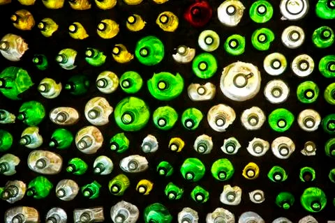 Wall of bottles Stock Photos