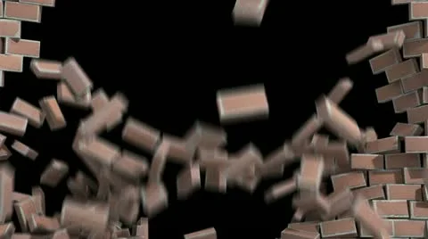Wall break red brick Видео 10832073