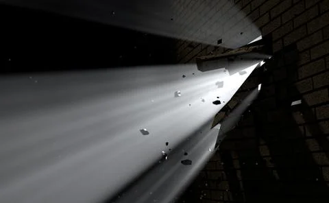 Wall Break Through And Light Stock Illustration