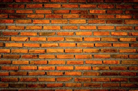 The wall from brick and brick background, red brick and pattern of brick wall Stock Photos
