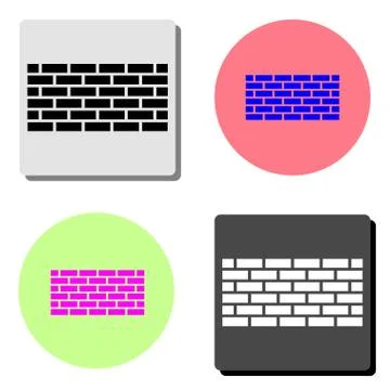 Wall brick. flat vector icon Stock Illustration