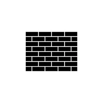 Wall Brick Flat Vector Icon Stock Illustration