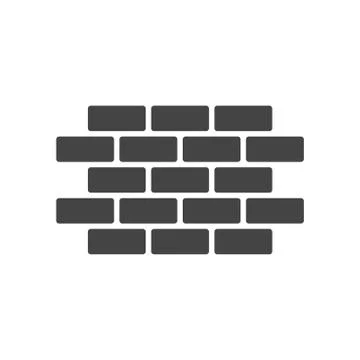 Wall brick icon in flat style isolated on white background. Wall symbol illus 스톡 일러스트