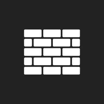 Wall brick icon in flat style isolated on black background. Wall symbol illus Illustrazione stock