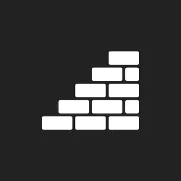 Wall brick icon in flat style isolated on black background. Wall symbol illus Stock Illustration