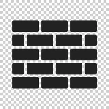 Wall brick icon in flat style isolated on isolated background. Wall symbol il Illustrazione stock