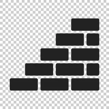 Wall brick icon in flat style isolated on isolated background. Wall symbol il Stock Illustration