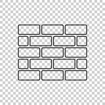 Wall brick icon in flat style isolated on isolated background. Wall symbol il Stock Illustration