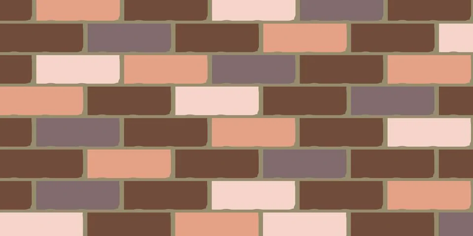 Wall Brick Pattern Background Vector. White Red and Gray color Brick Texture. Stock Illustration