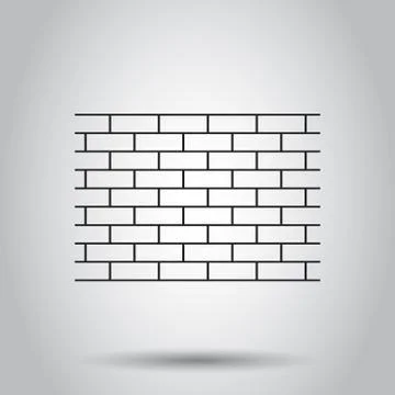 Wall brick stone icon. Vector illustration on isolated background. Business c Stock Illustration