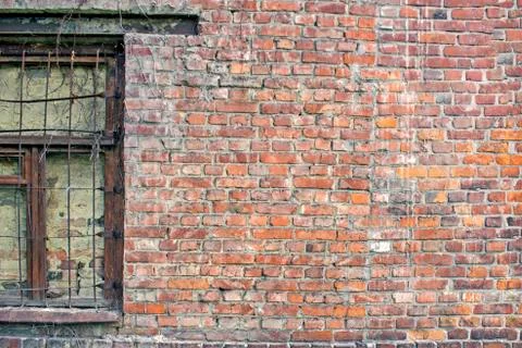 Wall brick window old Foto stock