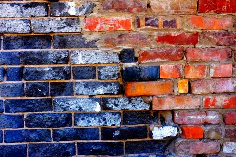 Wall Bricks and Cracked Plaster Textures Old Stock Photos