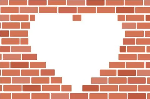 Wall of bricks and space background art Stock Illustration