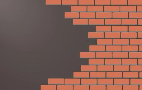 Wall of bricks and space background Stock Illustration