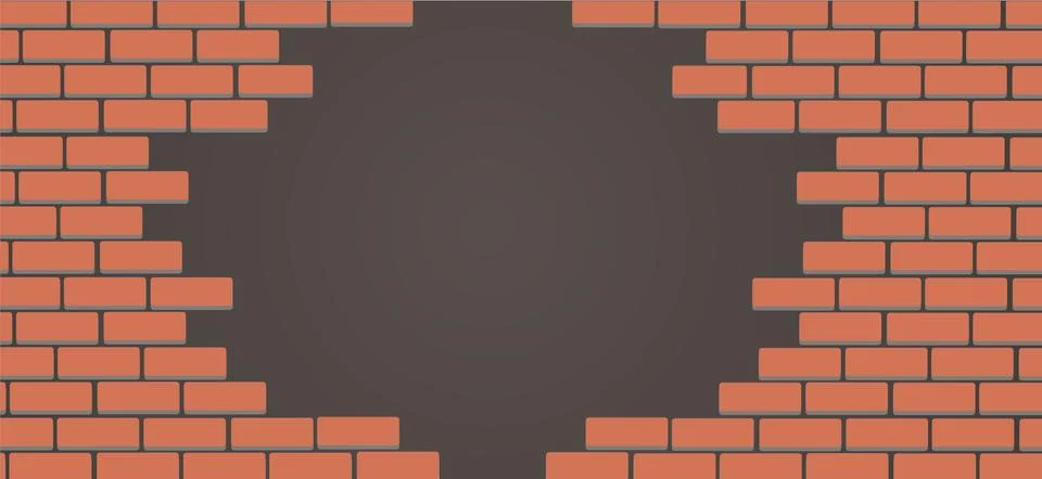 Wall of bricks and space background Stock Illustration