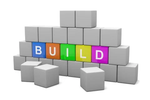 Wall of bricks build concept Stock Illustration