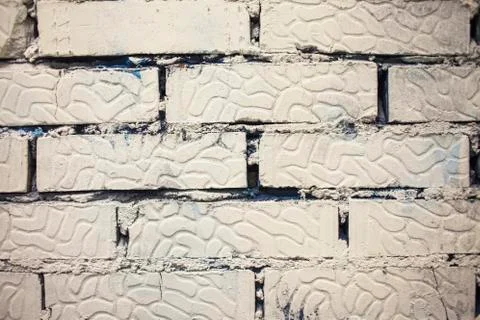 Wall of bricks painted white Stock Photos