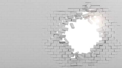 Wall broken through Ilustración de archivo