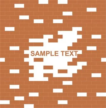 Wall, brown, brick - with place for text Stock Illustration