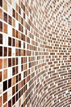 Wall with brown mosaic pattern Stock Photos