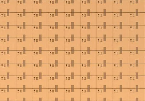 Wall of brown storage boxes Stock Illustration