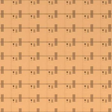 Wall of brown storage boxes square format 3D illustration 스톡 일러스트