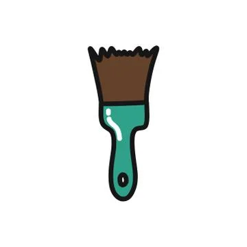 Wall brush doodle icon, vector illustration Stock Illustration