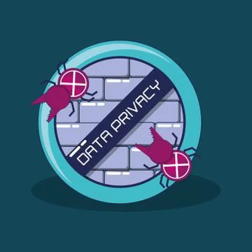 Wall with bugs data privacy Illustrazione stock