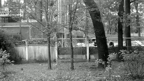 Wall Builders In Fast Motion An Front View Stock Footage 84013595