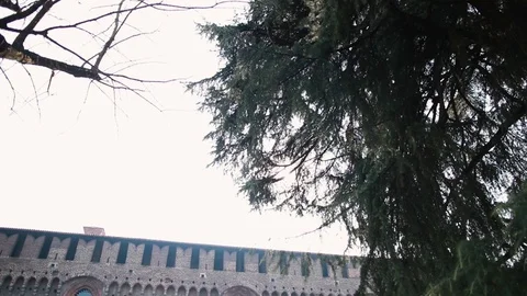 The wall of the building with arched windows Stock Footage 128732580