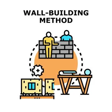 Wall building method vector icon concept Stock Illustration