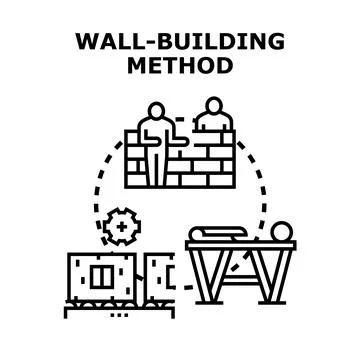 Wall building method vector icon concept Stock Illustration