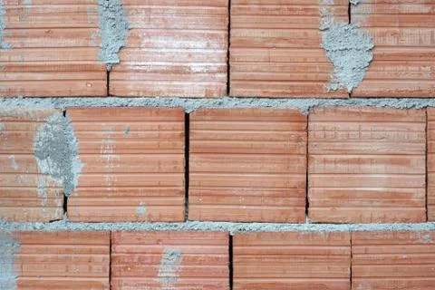 Wall building with professional bricks Fotos de archivo