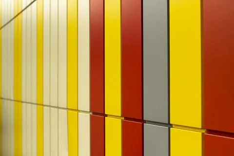 Wall of building is tiled. Texture of modern home. Surface of wall is of diff Stock Photos