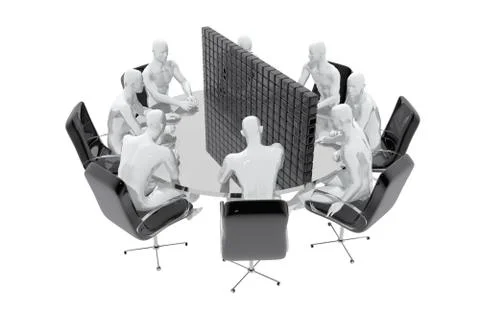 Wall in business negotiation Stock Illustration