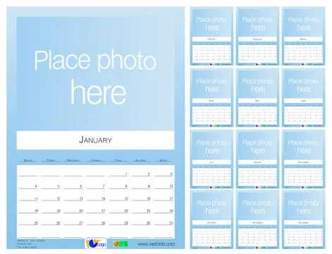 Wall Calendar 2016 イラスト素材