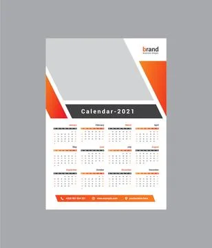 Wall Calendar 2021 Stock Illustration