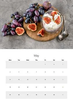 Wall Calendar For 2026 In A3 Format Easy To Print May Stock Photos