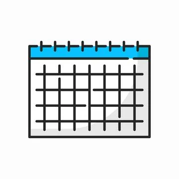 Wall calendar page, diary notepad sheet outline Stock Illustration