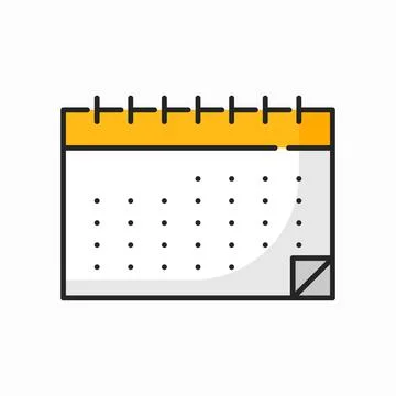 Wall calendar page paper sheet with month schedule Stock Illustration