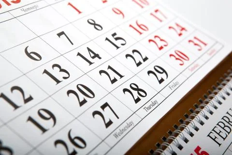 Wall calendars laid on the table Stock Photos