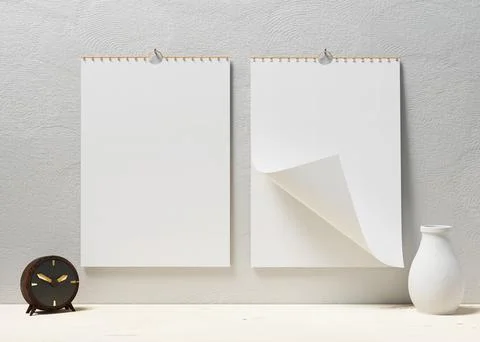 Wall calendars suitable for calendar design mockup Stock Illustration