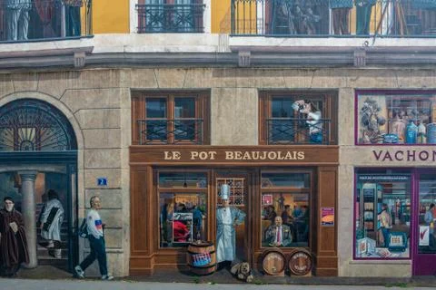 Wall of the Canuts in Lyon Stock Photos