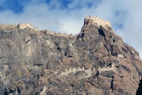 Wall of castle Stock Photos