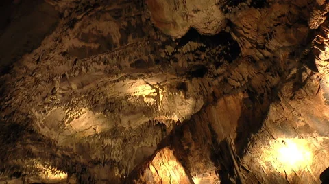 The Wall of a Cave is Illuminated Stock Footage 51897068